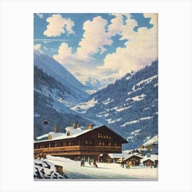 Sölden, Austria Ski Resort Vintage Landscape 2 Skiing Poster Canvas Print