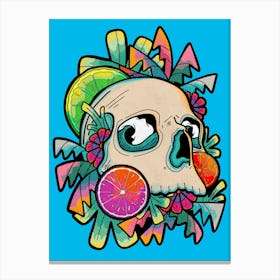 Summer Fruit Skull Canvas Print