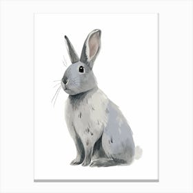 Silver Marten Rabbit Kids Illustration 2 Canvas Print