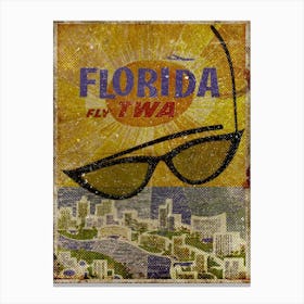 Vintage Travel Poster ― Florida Fly Twa Canvas Print