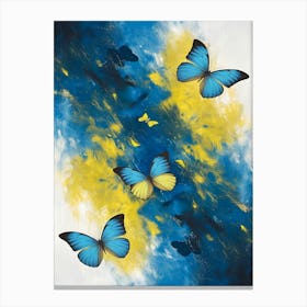 Blue And Yellow Butterflies Canvas Print