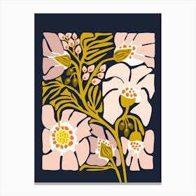 Backyard Flower – Modern Floral Illustration Canvas Print