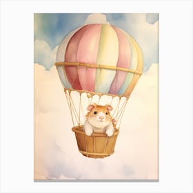 Baby Guinea Pig 2 In A Hot Air Balloon Canvas Print