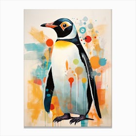 Bird Painting Collage Penguin 4 Canvas Print