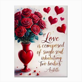 The Unity of Souls: Love is composed of a single soul inhabiting two bodies Canvas Print