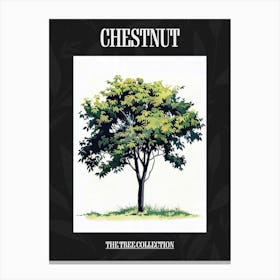 Chestnut Tree Pixel Illustration 4 Poster Canvas Print