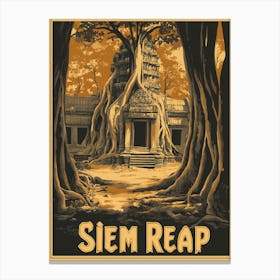 Aihrgdesign A Retro Travel Poster For Siem Reap 2 Canvas Print