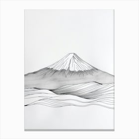Mount Fuji Japan Line Drawing 3 Canvas Print