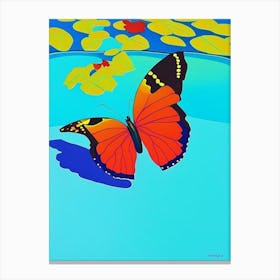 Comma Butterfly Pop Art David Hockney Inspired 2 Canvas Print