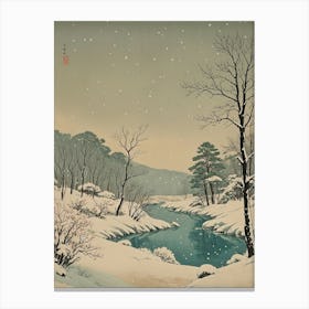 Winter Lake Landscape Toile