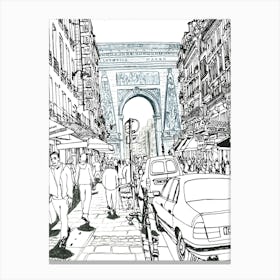 Porte Saint-Denis in Paris Canvas Print