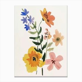 Painted Florals Larkspur 1 Canvas Print