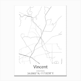 Vincent,United States Minimalist Map Lienzos