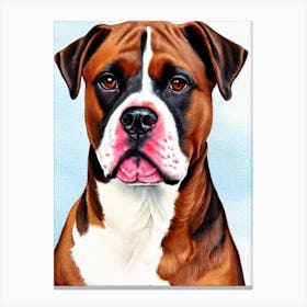 American Staffordshire Terrier Watercolour dog Canvas Print