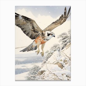Winter Bird Painting Osprey 1 Canvas Print