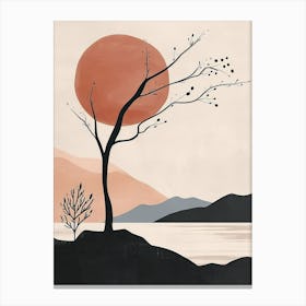 Sunset Ii Canvas Print, Boho Minimalism Canvas Print