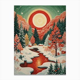 Red Winter Landscape Canvas Print