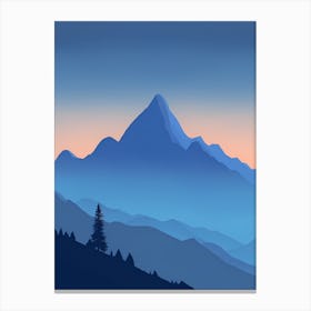 Misty Mountains Vertical Composition In Blue Tone 115 Canvas Print