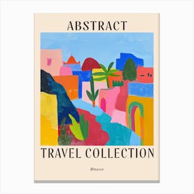 Abstract Travel Collection Poster Morocco 3 Canvas Print