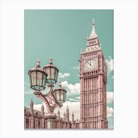 Elizabeth Tower London Urban Vintage Style Canvas Print