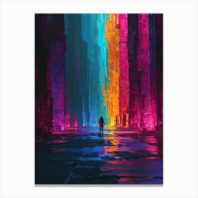 Rasterized Rays | Pixel Art Series Canvas Print