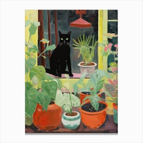 Cat In Pots Canvas Print