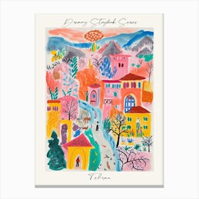 Poster Of Tehran, Dreamy Storybook Illustration 4 Canvas Print