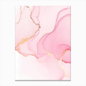 Pink And Gold Abstract Painting Lienzo