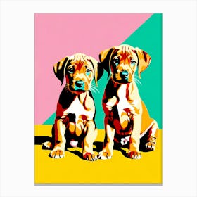 Rhodesian Ridgeback Pups, This Contemporary art brings POP Art and Flat Vector Art Together, Colorful Art, Animal Art, Home Decor, Kids Room Decor, Puppy Bank - 103rd Canvas Print