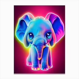 Neon Elephant Canvas Print