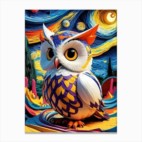 Starry Night Owl Canvas Print