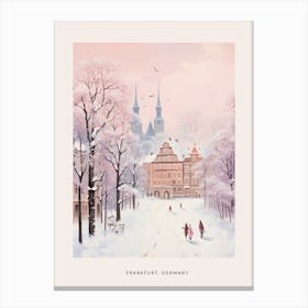 Dreamy Winter Painting Poster Frankfurt Germany 3 Canvas Print