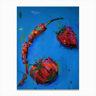 Chili, Strawberry, Tomato Canvas Print
