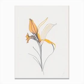 Lily Floral Minimal Line Drawing 2 Flower Canvas Print