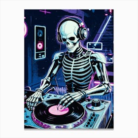 Skeleton Dj Canvas Print