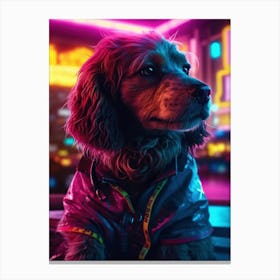 Neon Dog 4 Canvas Print