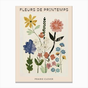 Spring Floral French Poster  Prairie Clover 4 Canvas Print