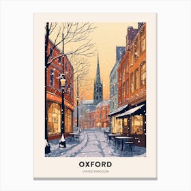 Vintage Winter Travel Poster Oxford United Kingdom 1 Canvas Print