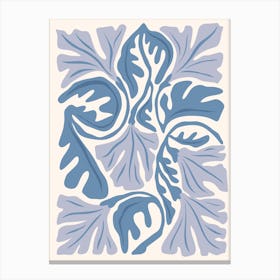 Blue Leaf Pattern Canvas Print