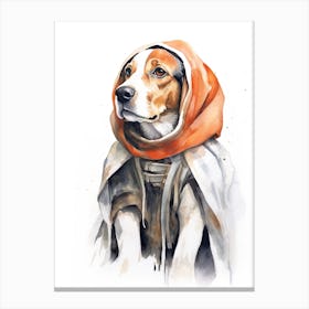 Beagle Dog As A Jedi 3 Canvas Print