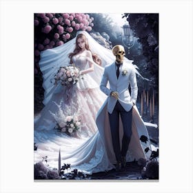 The Mystical Wedding. Beauty  and the Skeleton Art Print #4 Canvas Print