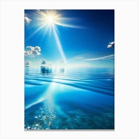 Water And Sunlight Interplay Waterscape Photography 1 Canvas Print