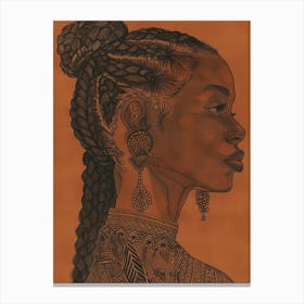 African Woman With Braids 4 Canvas Print