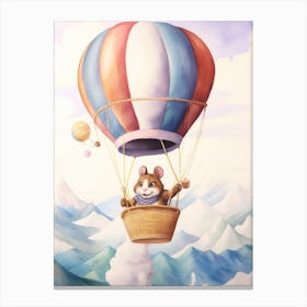 Baby Chipmunk 1 In A Hot Air Balloon Canvas Print