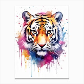 Tiger Art In Watercolor Painting Style 3 Canvas Print
