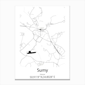 Sumy,Ukraine Minimalist Map Canvas Print