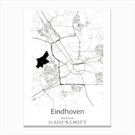 Eindhoven,Netherlands Minimalist Map Canvas Print