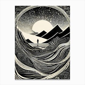 A Mysterious Abyss Composed Of Lino cut , 131 Canvas Print