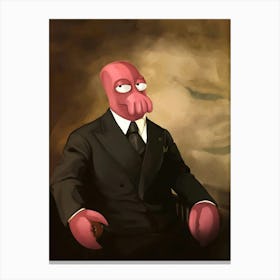 Zoidberg For President Futurama Antique Painting Canvas Print