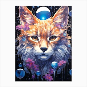 Fox With Bubbles Canvas Print